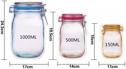 0855 Plastics Transparent Jar Shaped Stand-up Pouch With Zipper DeoDap 0855 Plastics Transparent Jar Shaped Stand-up Pouch With Zipper DeoDap